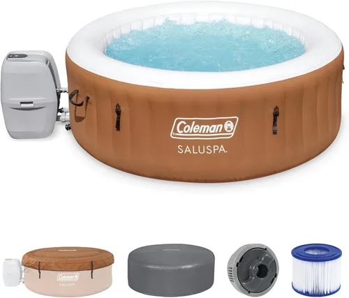 Miniatura 12 de Coleman Miami - Bañera de hidromasaje inflable para 2 a 4 personas, spa portátil de bajo consumo redondo para exteriores con 120 AirJets, 71 x 26