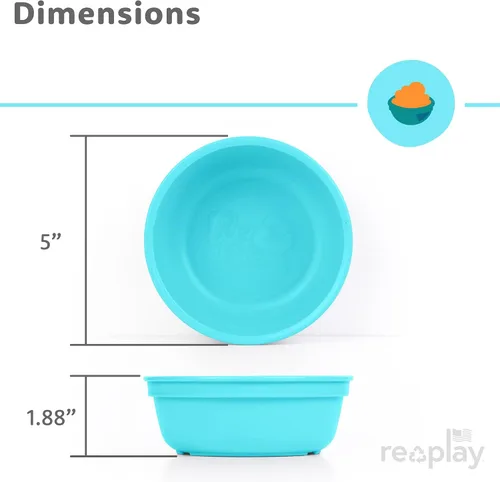 Miniatura 9 de Re-Play Juego de 3 cuencos de 12 onzas para niños pequeños, de pared profunda, duraderos y reutilizables, aptos para lavavajillas y microondas, sin