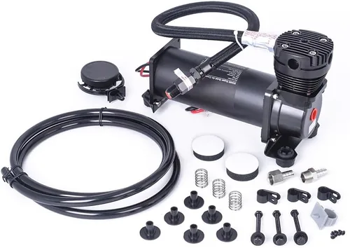 Compresor de aire ultra silencioso, 1/4 NPT, súper silencioso, 69 dB, 12 V, compresor de suspensión de aire de 300 PSI para tren/camión/coche, negro