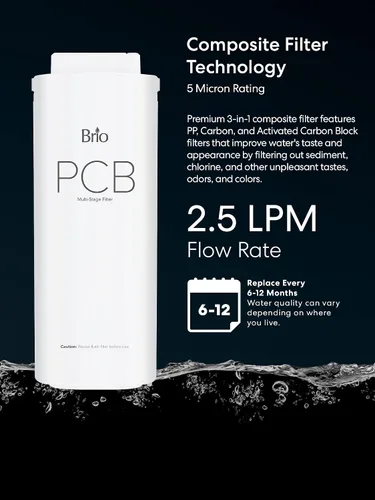 Miniatura 3 de Brio Reemplazo del filtro de agua de 3 etapas del PWB para el sistema de filtración TROE600PRISM