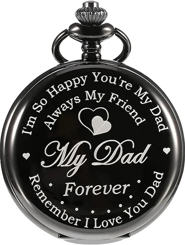 Reloj de bolsillo con grabado de regalo para papá padre con delicada caja, regalo de Navidad, cumpleaños, día del padre de hija hijo niño