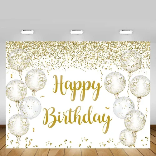 Miniatura 5 de MEHOFOND Globos de oro blanco de 7 x 5 pies, para fiesta de cumpleaños, globos de confeti, globos de purpurina dorada, suministros de decoración