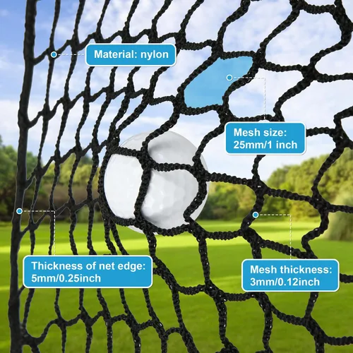 Miniatura 2 de Red de golf de nailon de 10 a 50 pies, red de golpeo de fácil configuración con cuerda y hebilla elástica, red de golf resistente, red deportiva