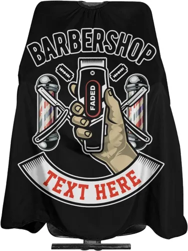 Capa de peluquería personalizada con tu nombre de texto, logotipo, delantal de corte de pelo, unisex, capa de corte de pelo, para hombres y mujeres