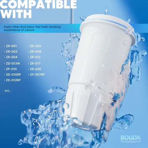 Miniatura 2 de BOGDA Paquete de 2 filtros de agua de repuesto Zero, 5 etapas Compatible con jarra y dispensador Zero, Compatible con filtros de repuesto de agua