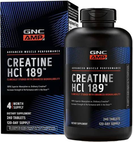 Miniatura 9 de GNC AMP Creatina HCl 189 Píldoras, clínicamente probada para aumentar la fuerza y la masa muscular, rendimiento atlético, producción de energía
