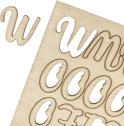 Miniatura 5 de 682 letras del alfabeto de madera de 1 pulgada, números de madera, mini letras mayúsculas y bajas con caja de almacenamiento rústica para decoración