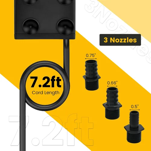 Miniatura 5 de Goplus Bomba de agua sumergible de 240 GPH (900 L/H, 22 W), bomba de agua ultra silenciosa con elevación de 7.2 pies de alto, cable de alimentación