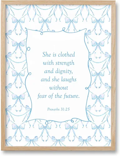 Miniatura 15 de HesenDot Blue Coquette Bible Verbs You Turned My Mourning into Dancing - Juego de 1 12x16 Inch, You Turned My Mourning into Dancing Blue Canvas