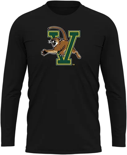 Miniatura 103 de Camisa deportiva de manga larga oficial de la NCAA Collegiate para hombre, colección negra con logotipo primario
