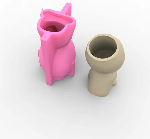 Miniatura 4 de Molde de silicona para macetas de hormigón para suculentas para suculentas, jarrones, velas, soportes para bolígrafos, resistente a doble F25-C155