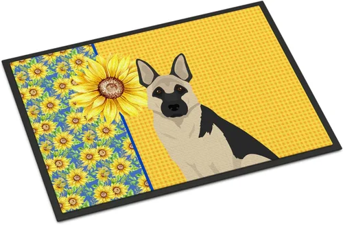 Miniatura 21 de Caroline's Treasures WDK5313MAT Airedale Terrier - Tapete para puerta delantera de 18 x 27 pulgadas, diseño de girasoles de verano, para entrada