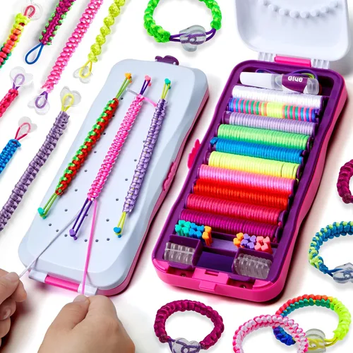 Pretty Me Kit de fabricación de pulseras de la amistad para niñas, manualidades para niñas, fabricante de pulseras de cuerda, regalos para niños de