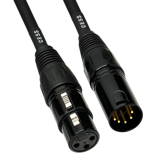 Miniatura 4 de CNCESS XLR - Cable adaptador DMX macho de 5 pines a hembra de 3 pines, cable de control de iluminación corto, 6 pulgadas, paquete de 2