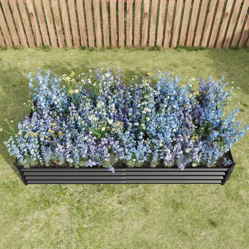Miniatura 5 de Cama de jardín elevada galvanizada para verduras, jardineras elevadas al aire libre, camas de jardín elevadas de metal, kit de acero para verduras
