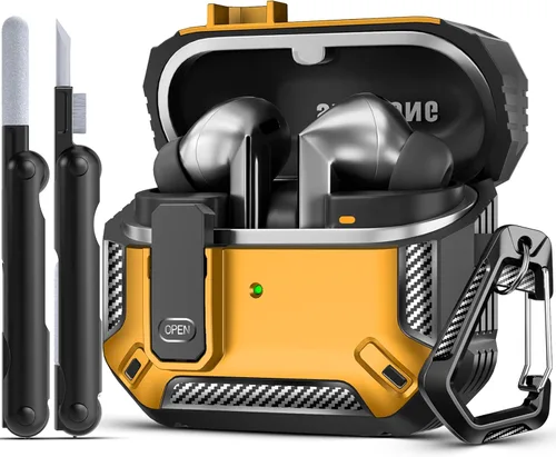 Miniatura 18 de Lock Fit Diseñado para Samsung Galaxy Buds3 FE (2025) / Buds3 Pro (2024) / Funda Buds 3 (2024), con kit de limpieza Cuerpo completo Resistente a