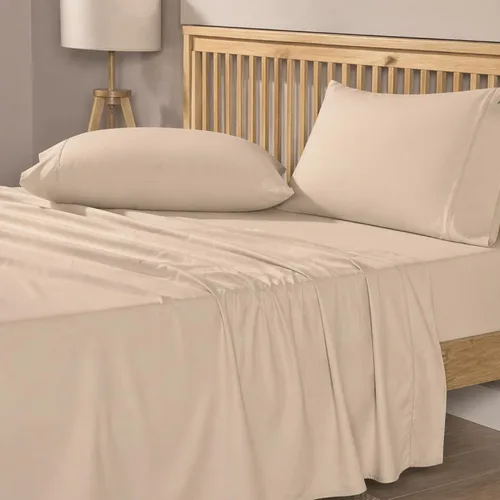 Miniatura 24 de Sábanas de Cama de Algodón 100% Natural Juego de Sábanas Cal King de Tejido Satén de Una Sola Capa 500 TC Ropa de Cama Sólida Transpirable e