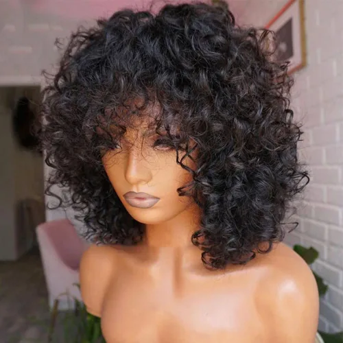 Miniatura 3 de Cabello humano brasileño Remy brasileño con flequillo de 13 x 6 pulgadas, cabello humano Remy brasileño con abuelitos, para mujeres negras, línea