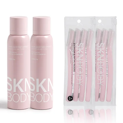 Miniatura 10 de SKNBODY Spray identificador de cabello para afeitado facial y herramienta de dermaplaning con 4 maquinillas de afeitar, spray de dermaplaning 1