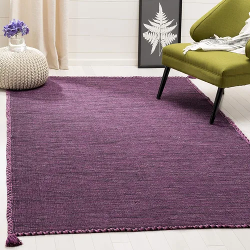 Miniatura 18 de SAFAVIEH - Alfombra decorativa de la colección Montauk, 2 x 3 pies, color beige y negro, tejido plano de algodón hecho a mano con borlas