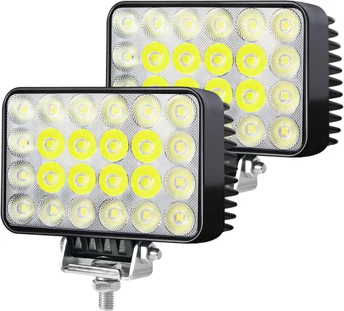 2PACK 72W Luz de Trabajo LED de 12/24 voltios 9000LM, Luz de Conducción LED Cuadrada de Alta Potencia, Faros Antiniebla con Haz Combinado de Foco y
