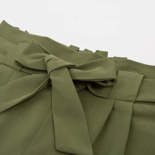Miniatura 4 de GRACE KARIN - Pantalones casuales, de cintura alta, sólida, auto-amarrado, cinturón tubo, para mujer.