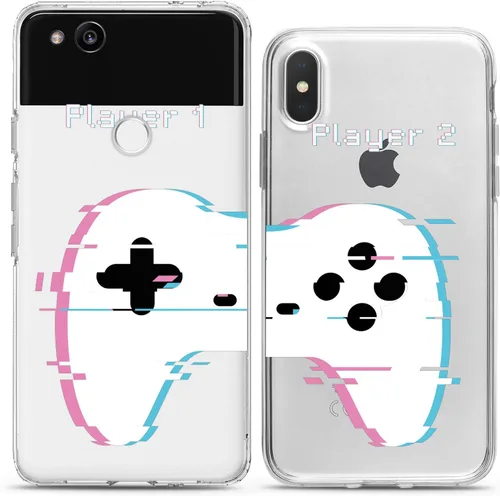 Miniatura 8 de Fundas a juego para parejas compatibles con iPhone 16 15 14 13 12 11 Pro Max Mini Xs X 6s 8 Plus 7+ Xr 10 SE 5 Game Player Relación Amigo Novio