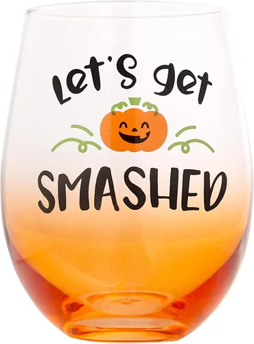 Miniatura 12 de Pearhead Soporte para botella de vino fantasma de Halloween, bolsa de regalo reutilizable de sherpa de felpa con cara sonriente y asa - Lindo regalo