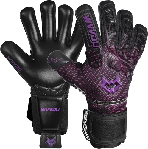 Miniatura 8 de WVVOU Guantes de portero de fútbol para adultos y jóvenes, guantes de portero de alto rendimiento con 5 protectores de dedos desmontables, guantes