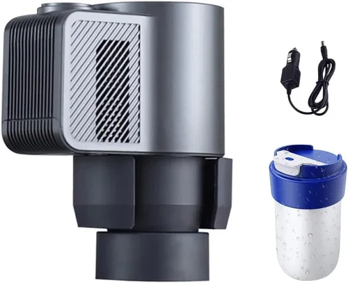 Riloer Taza portátil inteligente 2 en 1 para automóvil, con calefacción y refrigeración, para café, bebidas, leche, cerveza, refrigerador, pantalla