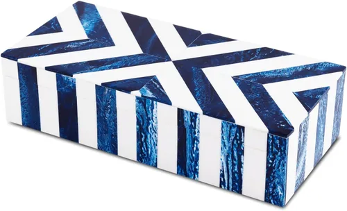 Miniatura 17 de Handicrafts Home Organizador para joyas y caja de almacenamiento, cajas decorativas para mujer y chicas, para envoltura, estampado de cheurón blanco