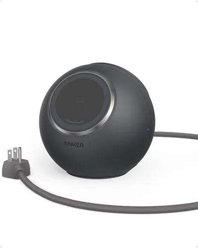 Anker MagGo Estación de Carga Magnética, Certificada Qi2 de 15W Cargador Inalámbrico MagSafe Ultra-Rápido para iPhone 15/14/13, Regleta de