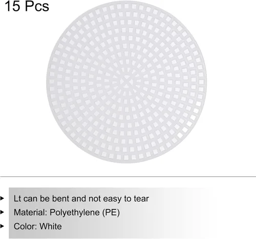 Miniatura 3 de MECCANIXITY Hoja de lona de malla de plástico de 3.0 in/3 pulgadas, lona redonda blanca en blanco para bordar, malla de ganchillo de punto, paquete