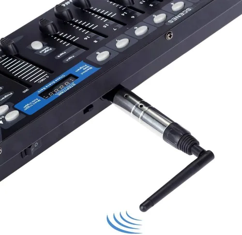 Miniatura 5 de Lixada DMX512 DMX Dfi DJ 2.4G transmisor inalámbrico con adaptador controlador de iluminación de antena 23DBM alta potencia 1000M ultra larga