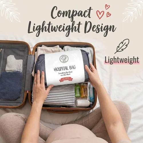 Miniatura 3 de Bolsas de hospital para el trabajo de parto y el parto, bolsa de hospital de maternidad para embarazo, esenciales para mamá, juego de ropa