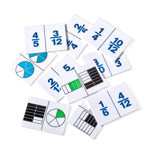 Miniatura 3 de hand2mind Azulejos de juego de dominó de fracción de plástico, materiales de matemáticas Montessori para que los niños aprendan decimales