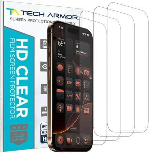 Miniatura 10 de Tech Armor Protector de pantalla para iPhone de 6.1 pulgadas, película transparente HD, máxima protección de pantalla, claridad cristalina, fácil