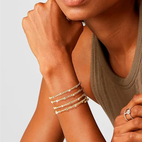 Miniatura 3 de Gold Bracelets for Women, Dainty Bracelets for Women Trendy, 14K Real Gold Bracelets Stack With Heart, Beaded, Cuban, Paperclip, Snake, Rope, Pearl