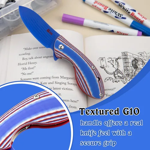 Miniatura 3 de Cuchillo de bolsillo JIN Starry, kit de fabricación de cuchillo plegable DIY, juguete seguro para jugar, cuchillos para niños, mango de hoja G10
