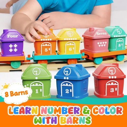 Miniatura 4 de Juguetes para niños y niñas de 1-2-3, juego de tren para niños pequeños de 2 a 4 años con música y luz, juguetes para niños de 1, 2 y 3 años