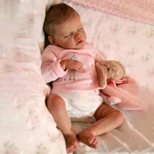 Miniatura 2 de Lindas muñecas de bebé Reborn de cuerpo completo de silicona de 18 pulgadas durmiendo recién nacido, niña realista de silicona de la vida real