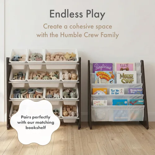 Miniatura 9 de Organizador de juguetes para niños con cajas de almacenamiento Tot Tutors, Espresso Espresso/Blanco