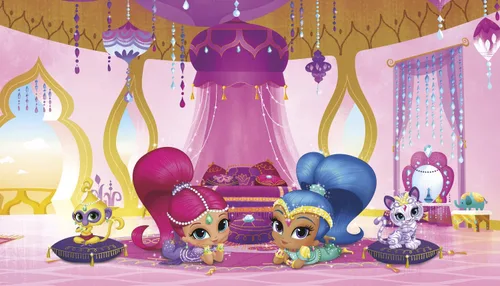 Miniatura 2 de RoomMates JL1386M Shimmer and Shine Genie Palace - Mural de pared extraíble en aerosol y palo - 10.5 pies x 6 pies