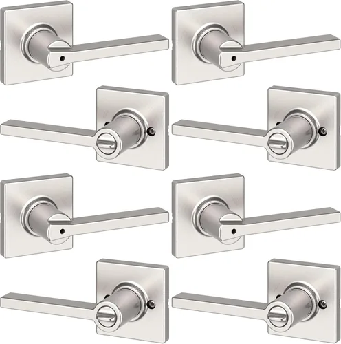 Miniatura 33 de Kwikset Casey - Manija de puerta de paso interior, palanca para puertas de armario y pasillo, manija reversible sin bloqueo, negro mate