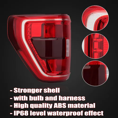 Miniatura 3 de Conjunto de luz trasera para Ford F150 XLT 2021 2022 2023 Lámpara de freno trasera tipo halógeno Punto ciego lado izquierdo del conductor Replsce