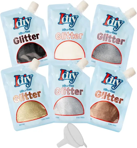 Miniatura 26 de iDIY - Brillantina ultra fina azul aguamarina (3.5 onzas), purpurina extrafina con bolsa de boquilla fácil de verter y embudo para resina, slime
