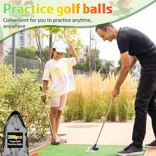 Miniatura 3 de Mudder 200 pelotas de práctica de golf de espuma a granel, bola de espuma suave, sensación realista, práctica limitada de mosca para entrenamiento