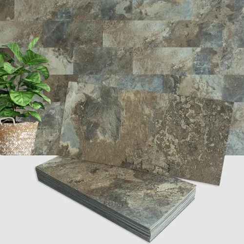 Miniatura 13 de AULIGET 20 piezas de azulejos de pared de piedra sintética ligera para despegar y pegar, 6 x 12 pulgadas, PVC para cocina, baño, lavandería, cámper