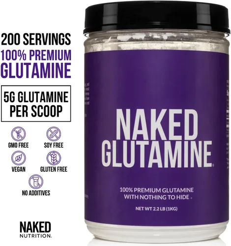 Miniatura 4 de Naked Monohidrato de creatina micronizada pura, 100 porciones + 200 porciones de L-glutamina pura: vegano, sin OMG, sin gluten. Minimiza