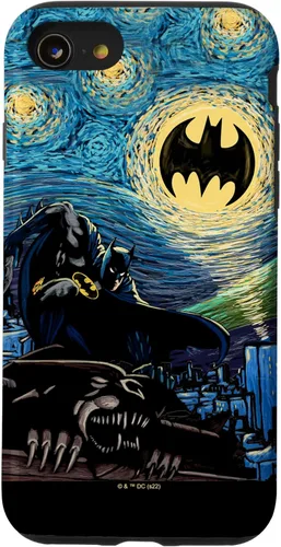 Miniatura 17 de Funda de pintura estilo noche estrellada de Batman para iPhone 13 DC Comics